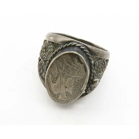 925 Sterling Silver Vintage Antique Rope Twist Band Ring Sz 6.5 RG13244